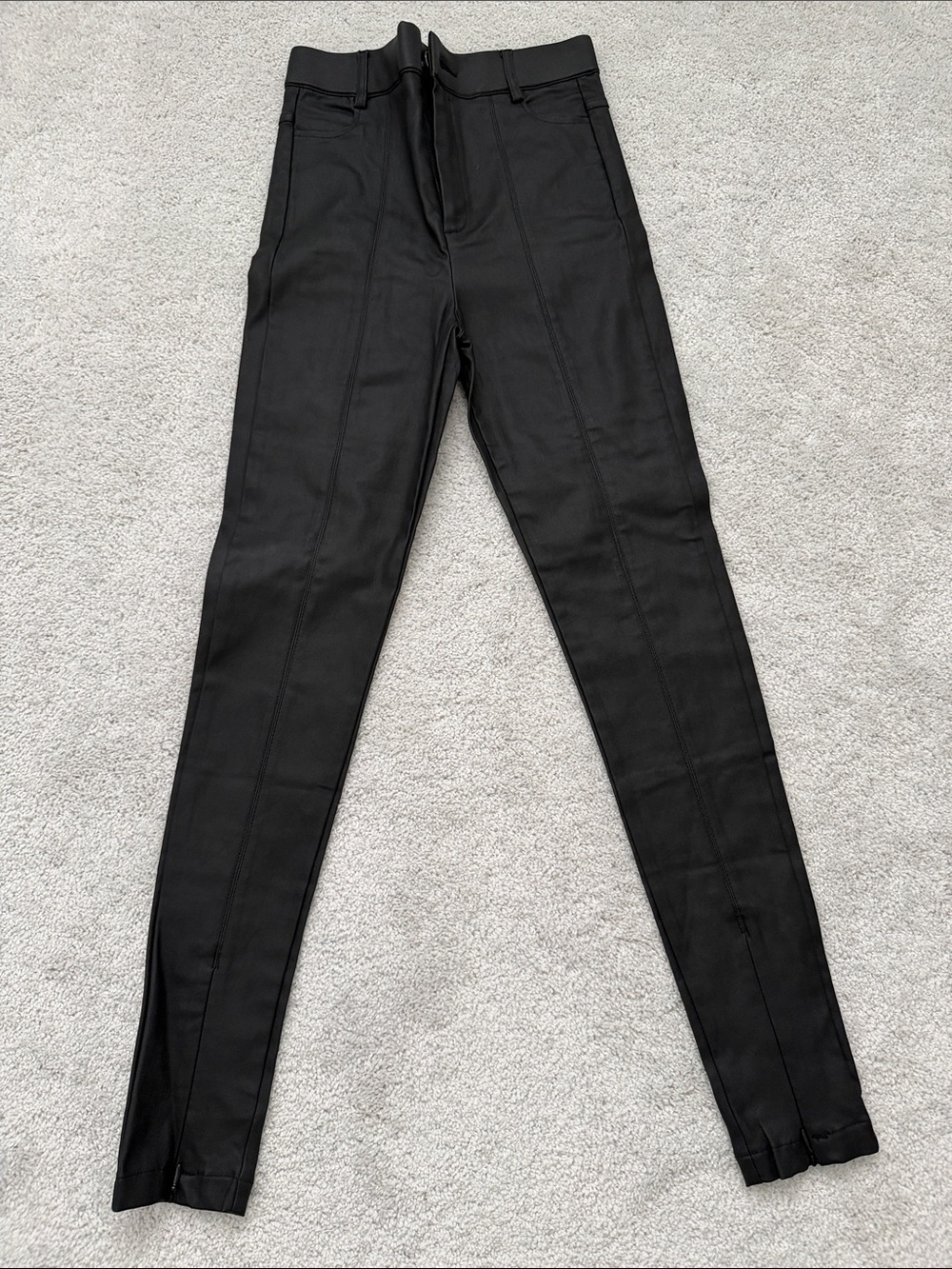 Black Women's High-Rise Seam-Front Jeans